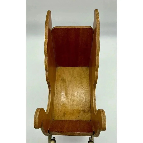 Wood Sleigh Holly Leaves Merry Christmas Vintage 1988 Summit Collection See Note - Picture 5 of 9